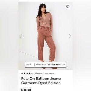 Pull-On Balloon Jeans: Garment-Dyed Edition